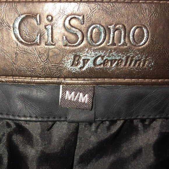 Ci Sono Cavaline black moto ethnic ikat print sleeves jacket M - Picture 3 of 4